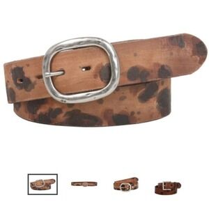 Cowhide vintage belt‎ brown gypsy boho buckle festive stylish